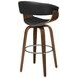 Zion Walnut And Black Upholstered Swivel Bar Stool 