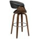 Zion Walnut And Black Upholstered Swivel Bar Stool 