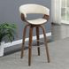 Zion Walnut And Ecru Upholstered Swivel Bar Stool