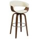Zion Walnut And Ecru Upholstered Swivel Bar Stool