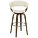 Zion Walnut And Ecru Upholstered Swivel Bar Stool