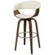 Zion Walnut And Ecru Upholstered Swivel Bar Stool