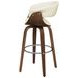 Zion Walnut And Ecru Upholstered Swivel Bar Stool
