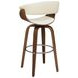 Zion Walnut And Ecru Upholstered Swivel Bar Stool