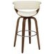 Zion Walnut And Ecru Upholstered Swivel Bar Stool