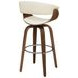 Zion Walnut And Ecru Upholstered Swivel Bar Stool