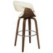 Zion Walnut And Ecru Upholstered Swivel Bar Stool