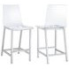 Juelia Chrome And Clear Acrylic Counter Height Stools Set of 2