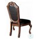 Chateau De Ville Black Synthetic Leather and Cherry Side Chair with Nailhead Trim Set of 2