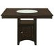 Gabriel Cappuccino Counter Height Storage Dining Table with Built-in Lazy Susan