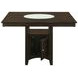 Gabriel Cappuccino Counter Height Storage Dining Table with Built-in Lazy Susan