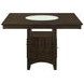 Gabriel Cappuccino Counter Height Storage Dining Table with Built-in Lazy Susan