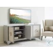 Studio Designs Soft Dove Gray Newbury Park Raffia TV Stand