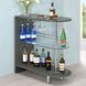 Adolfo Glossy Grey And Clear Bar Table