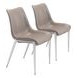 Magnus Gray And Brushed Stainless Steel Dining Chair Set Of 2