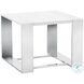 Dalton High Gloss White And Stainless Steel End Table
