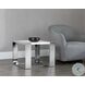 Dalton High Gloss White And Stainless Steel End Table