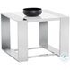 Dalton High Gloss White And Stainless Steel End Table