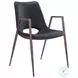 Desi Black Dining Chair with Walnut Legs Set Of 2