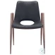 Desi Black Dining Chair with Walnut Legs Set Of 2