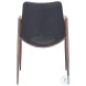 Desi Black Dining Chair with Walnut Legs Set Of 2