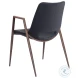 Desi Black Dining Chair with Walnut Legs Set Of 2