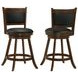 Broxton Chestnut And Black Upholstered Swivel Counter Height Stool Set of 2