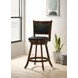 Broxton Chestnut And Black Upholstered Swivel Counter Height Stool Set of 2