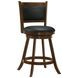 Broxton Chestnut And Black Upholstered Swivel Counter Height Stool Set of 2