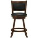 Broxton Chestnut And Black Upholstered Swivel Counter Height Stool Set of 2