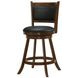 Broxton Chestnut And Black Upholstered Swivel Counter Height Stool Set of 2