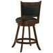 Broxton Chestnut And Black Upholstered Swivel Counter Height Stool Set of 2