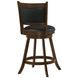 Broxton Chestnut And Black Upholstered Swivel Counter Height Stool Set of 2