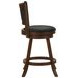 Broxton Chestnut And Black Upholstered Swivel Counter Height Stool Set of 2