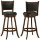 Broxton Chestnut And Black Upholstered Swivel Bar Stool Set of 2