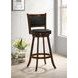 Broxton Chestnut And Black Upholstered Swivel Bar Stool Set of 2