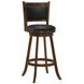 Broxton Chestnut And Black Upholstered Swivel Bar Stool Set of 2
