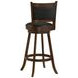 Broxton Chestnut And Black Upholstered Swivel Bar Stool Set of 2