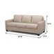 Millbrook Taupe Plain Leather 84" Sofa