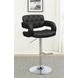 Brandi Black And Chrome 29" Adjustable Height Bar Stool