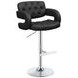 Brandi Black And Chrome 29" Adjustable Height Bar Stool