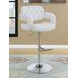 Brandi Chrome And White 29" Adjustable Height Bar Stool