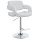 Brandi Chrome And White 29" Adjustable Height Bar Stool
