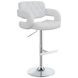 Brandi Chrome And White 29" Adjustable Height Bar Stool