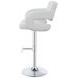Brandi Chrome And White 29" Adjustable Height Bar Stool