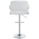 Brandi Chrome And White 29" Adjustable Height Bar Stool