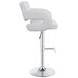 Brandi Chrome And White 29" Adjustable Height Bar Stool
