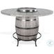 Elmcrest Gray Round Counter Height Dining Table with Lazy Susan