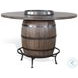 Velden Hollow Natural Round Counter Height Dining Table with Lazy Susan