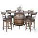 Velden Hollow Natural Round Counter Height Dining Table with Lazy Susan